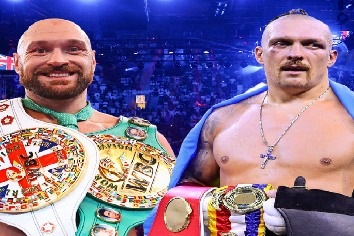 Tyson Fury and Oleksandr Usyk in the boxing ring